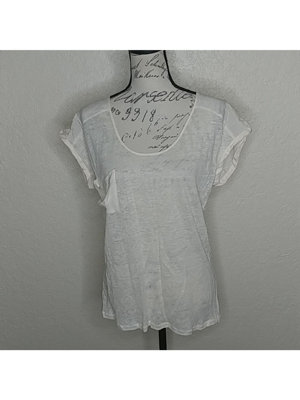 Patterson J. Kincaid Short Sleeve Silk And Linen Shirt Cream Size XS
